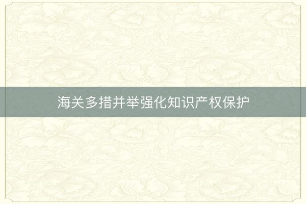 海关多措并举强化知识产权保护