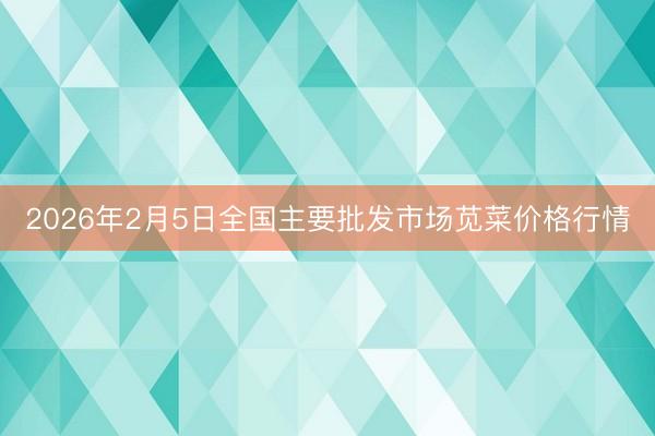 2026年2月5日全国主要批发市场苋菜价格行情