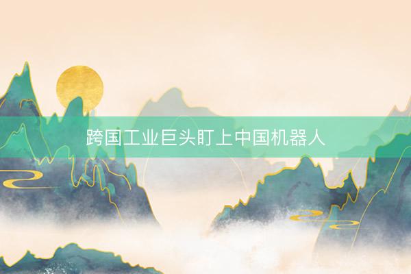跨国工业巨头盯上中国机器人