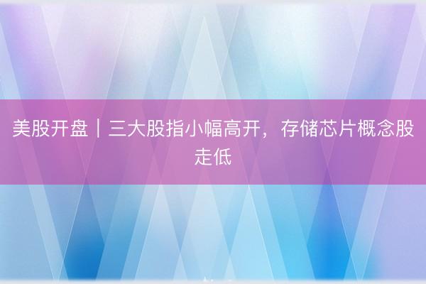 美股开盘｜三大股指小幅高开，存储芯片概念股走低