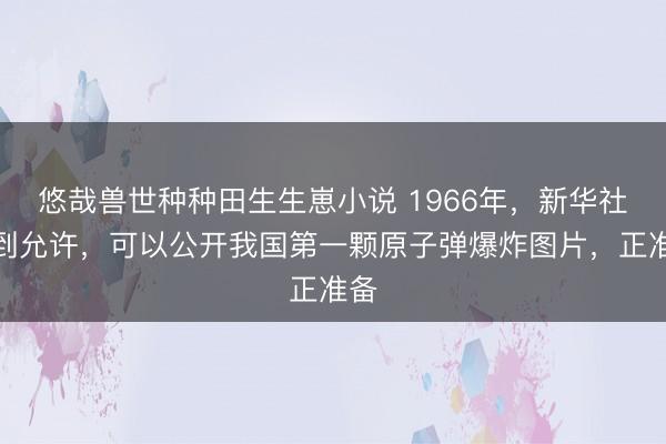 悠哉兽世种种田生生崽小说 1966年，新华社得到允许，可以公开我国第一颗原子弹爆炸图片，正准备