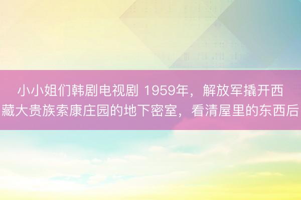 小小姐们韩剧电视剧 1959年，解放军撬开西藏大贵族索康庄园的地下密室，看清屋里的东西后