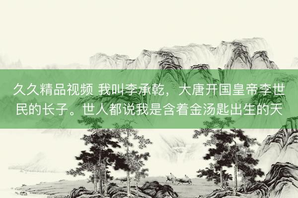 久久精品视频 我叫李承乾，大唐开国皇帝李世民的长子。世人都说我是含着金汤匙出生的天