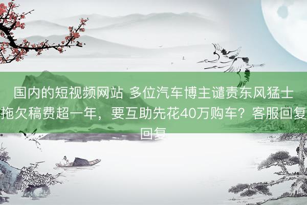 国内的短视频网站 多位汽车博主谴责东风猛士拖欠稿费超一年，要互助先花40万购车？客服回复