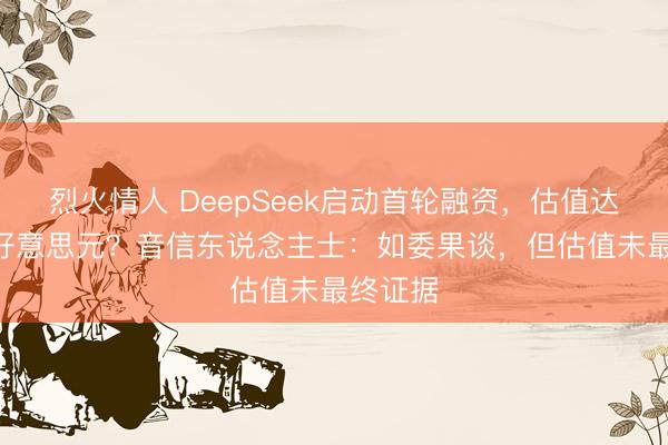 烈火情人 DeepSeek启动首轮融资，估值达450亿好意思元？音信东说念主士：如委果谈，但估值未最终证据