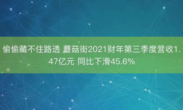 偷偷藏不住路透 蘑菇街2021财年第三季度营收1.47亿元 同比下滑45.6%