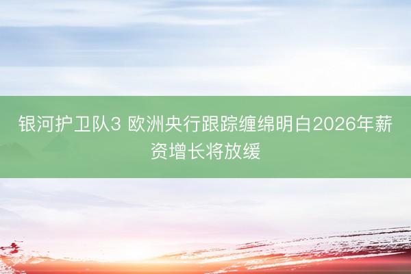 银河护卫队3 欧洲央行跟踪缠绵明白2026年薪资增长将放缓