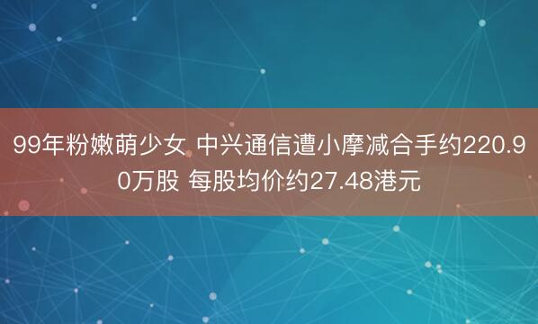 99年粉嫩萌少女 中兴通信遭小摩减合手约220.90万股 每股均价约27.48港元