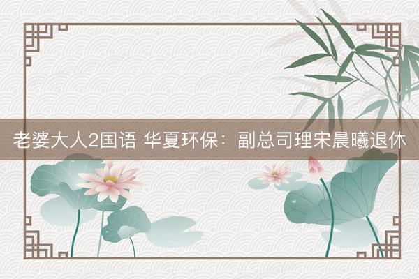 老婆大人2国语 华夏环保：副总司理宋晨曦退休