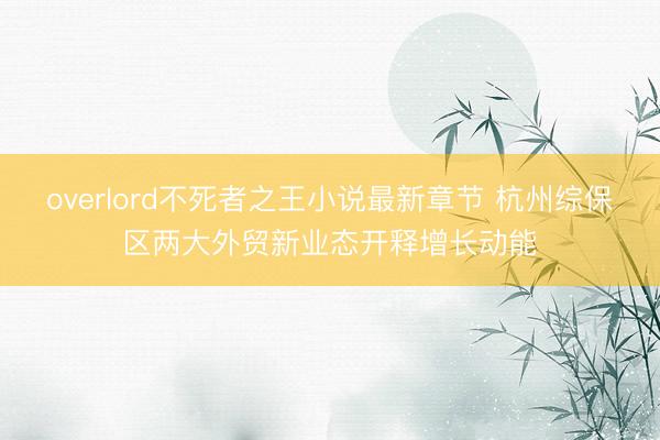 overlord不死者之王小说最新章节 杭州综保区两大外贸新业态开释增长动能