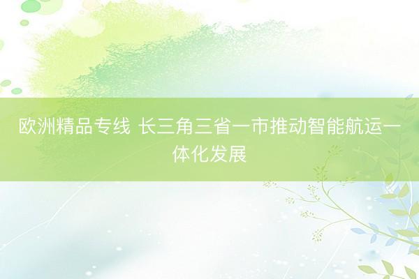 欧洲精品专线 长三角三省一市推动智能航运一体化发展